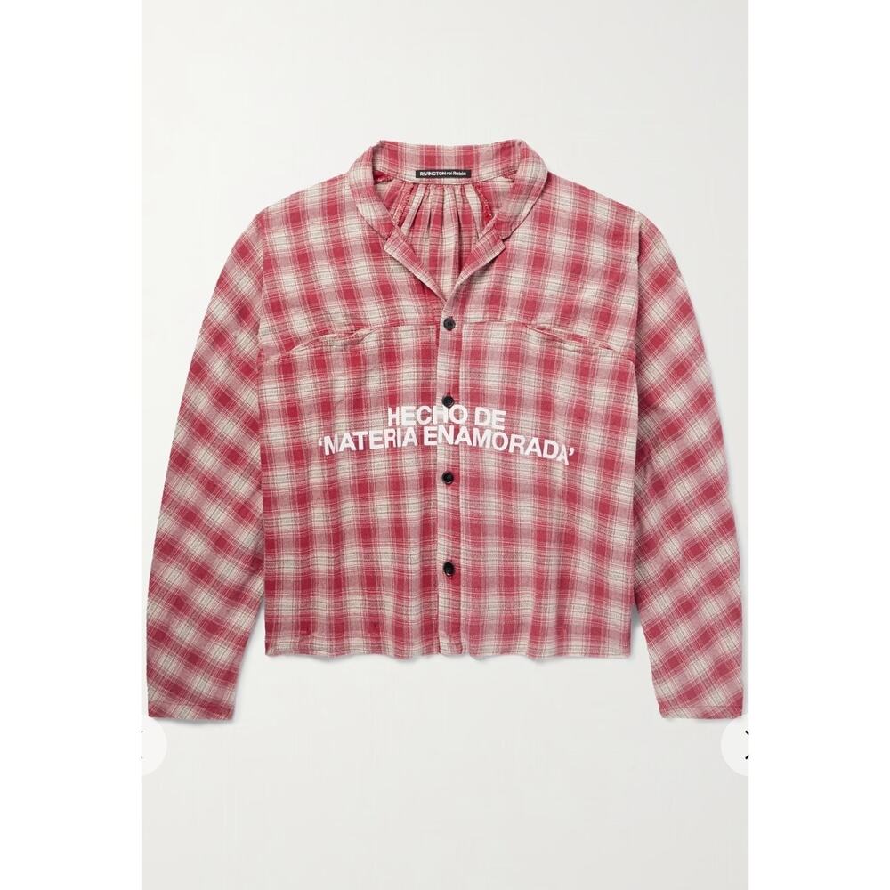 New Long Sleeve plaid shirt RIVINGTON roi Rebis Materia Nazarene Red MSRP $798